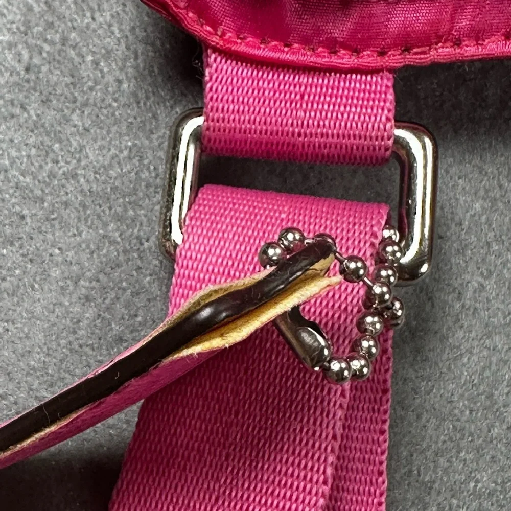 COACH Signature Getaway Nylon File Crossbody Bag Size OS Model F77408 Hot Pink
